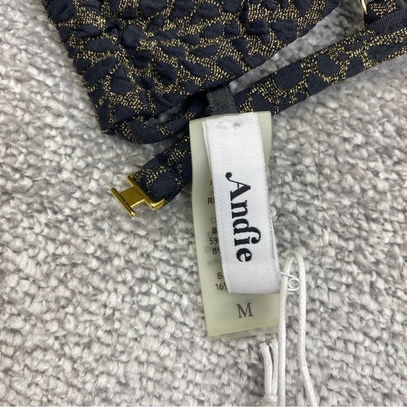 Demi Moore X Andie The Tropez Top Medium Black Triangle Bikini Swim AT255-BLK - Picture 6 of 12